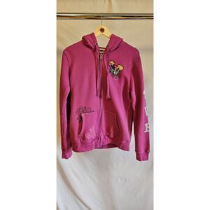Disney Parks Women's XL Peace Pink Love Hoodie Zip Up
